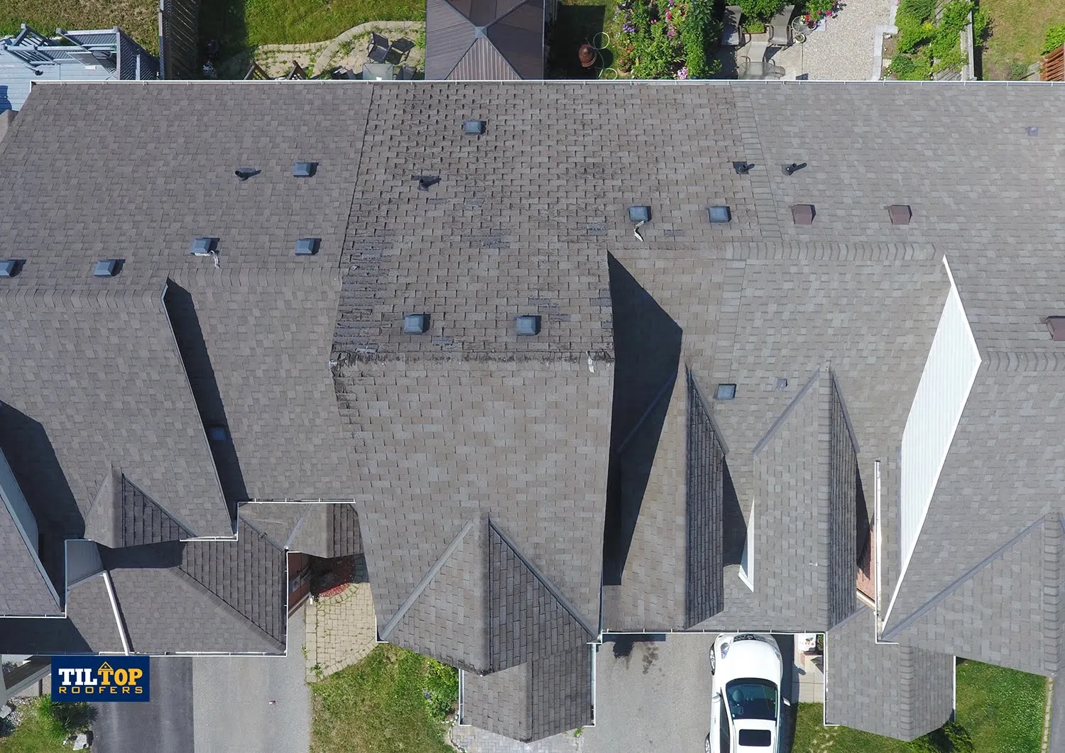 old roof damaged shingles milton